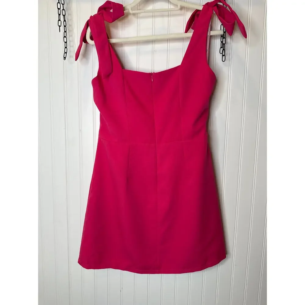 NWT Lulus Your Sweetie Fuchsia Tie-Strap Mini Dress Pink Party Cocktail Size S - Picture 3 of 6